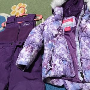Weatherproof toddler girl jacket and snowpants